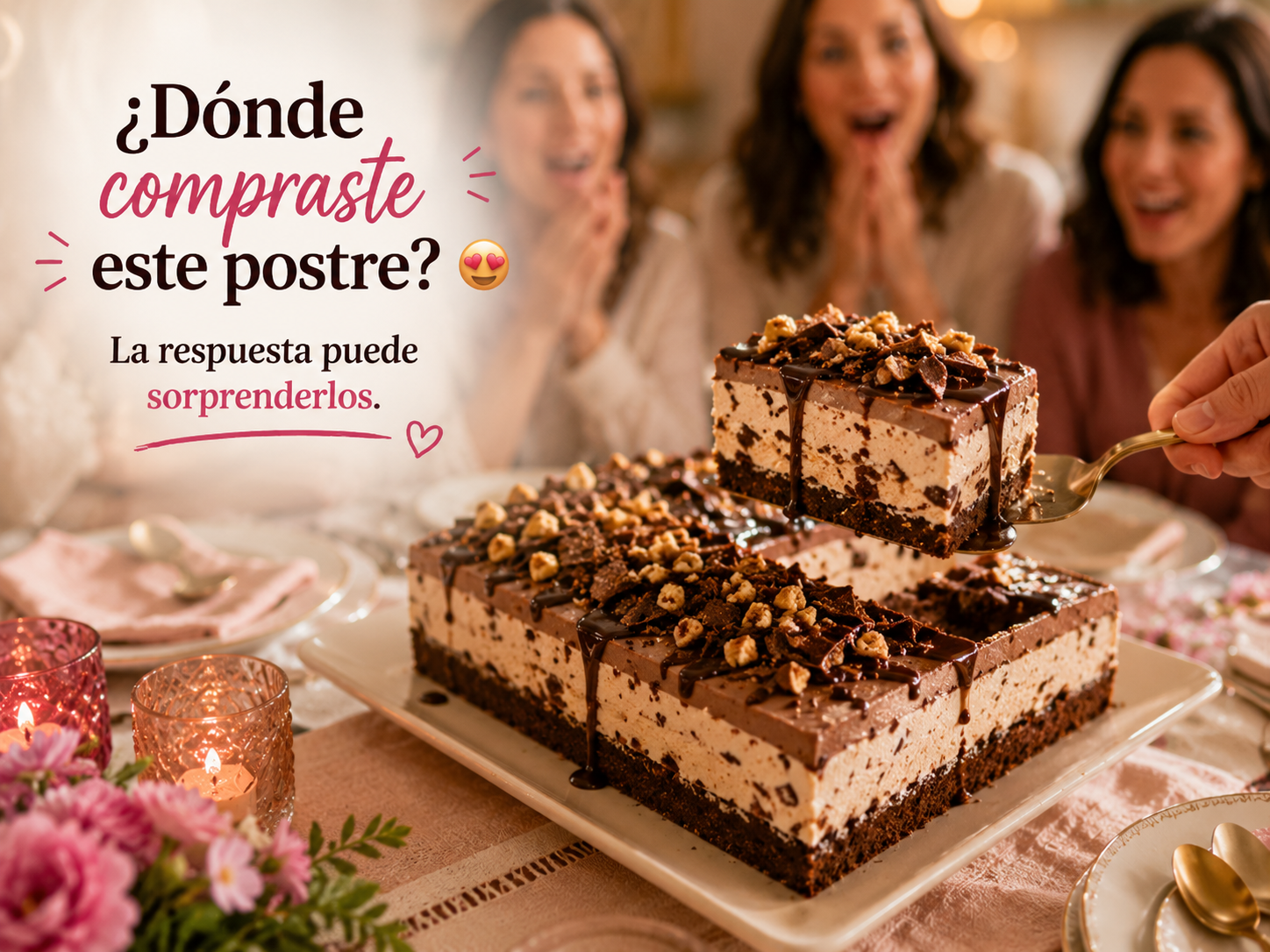 Postre compartido entre amigas en un momento acogedor