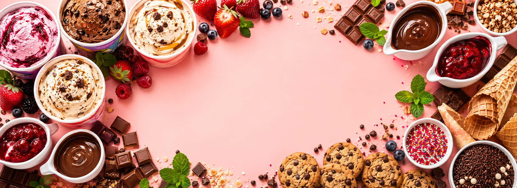 Postres preparados con helado
